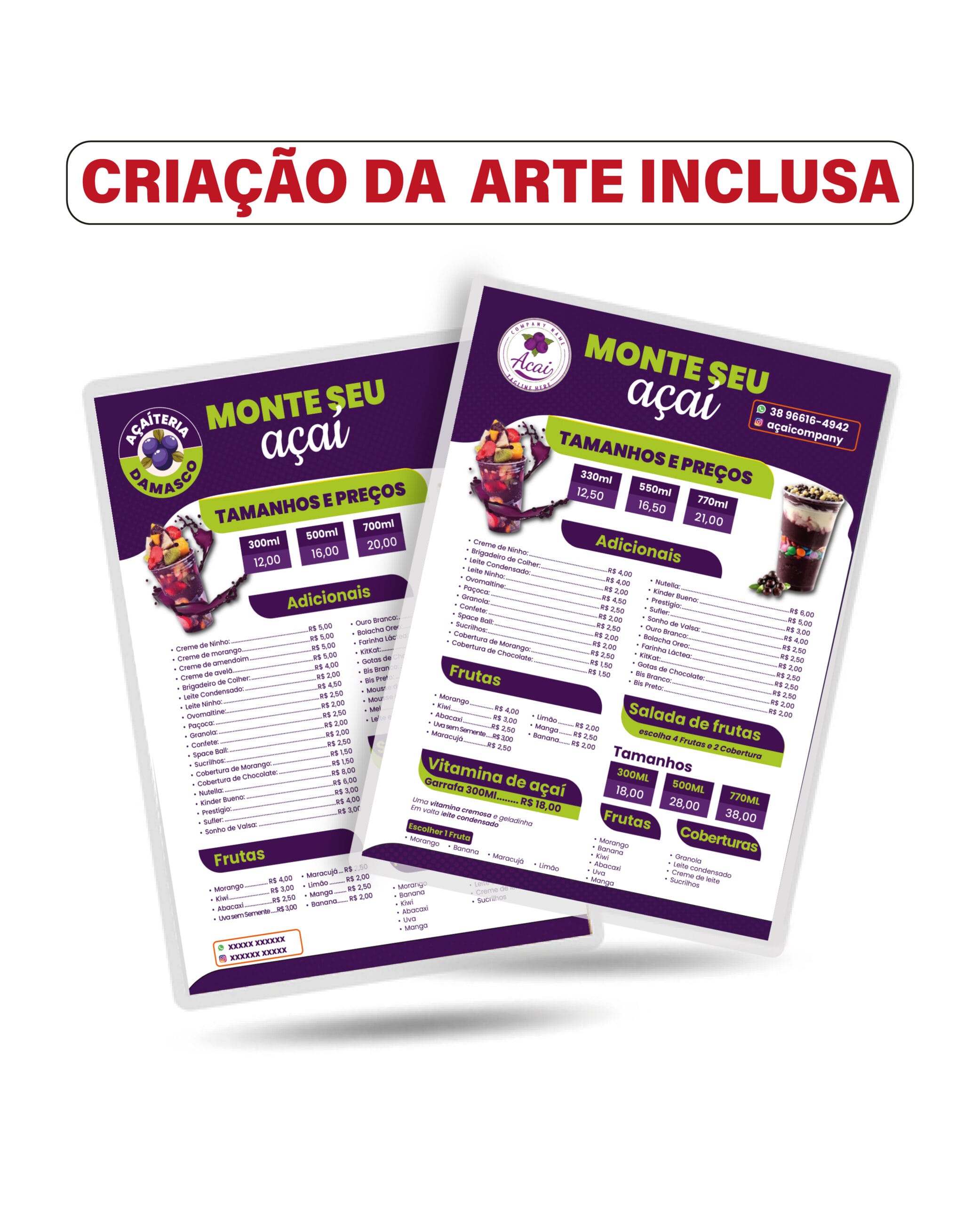 Cardápio Plastificado A4 125 micras